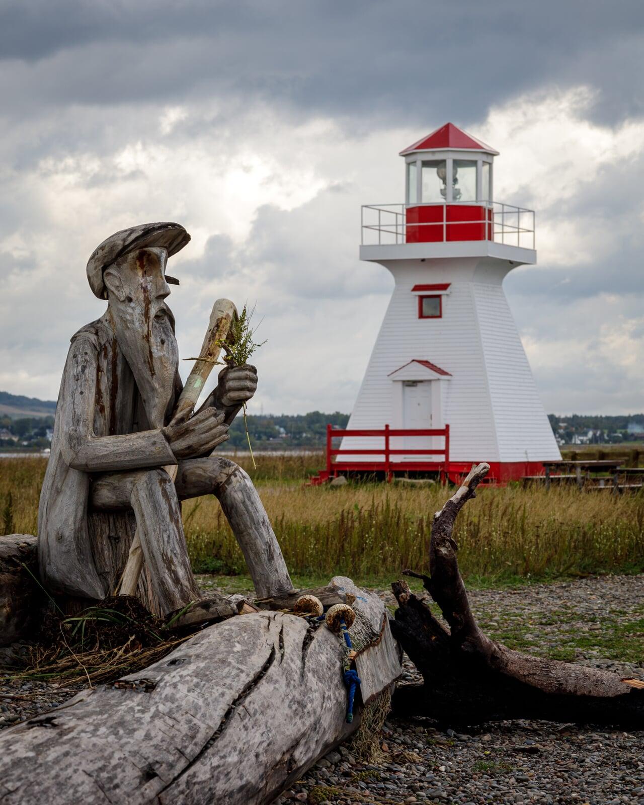 Carleton lighthouse in Gaspesie, Quebec, Canada