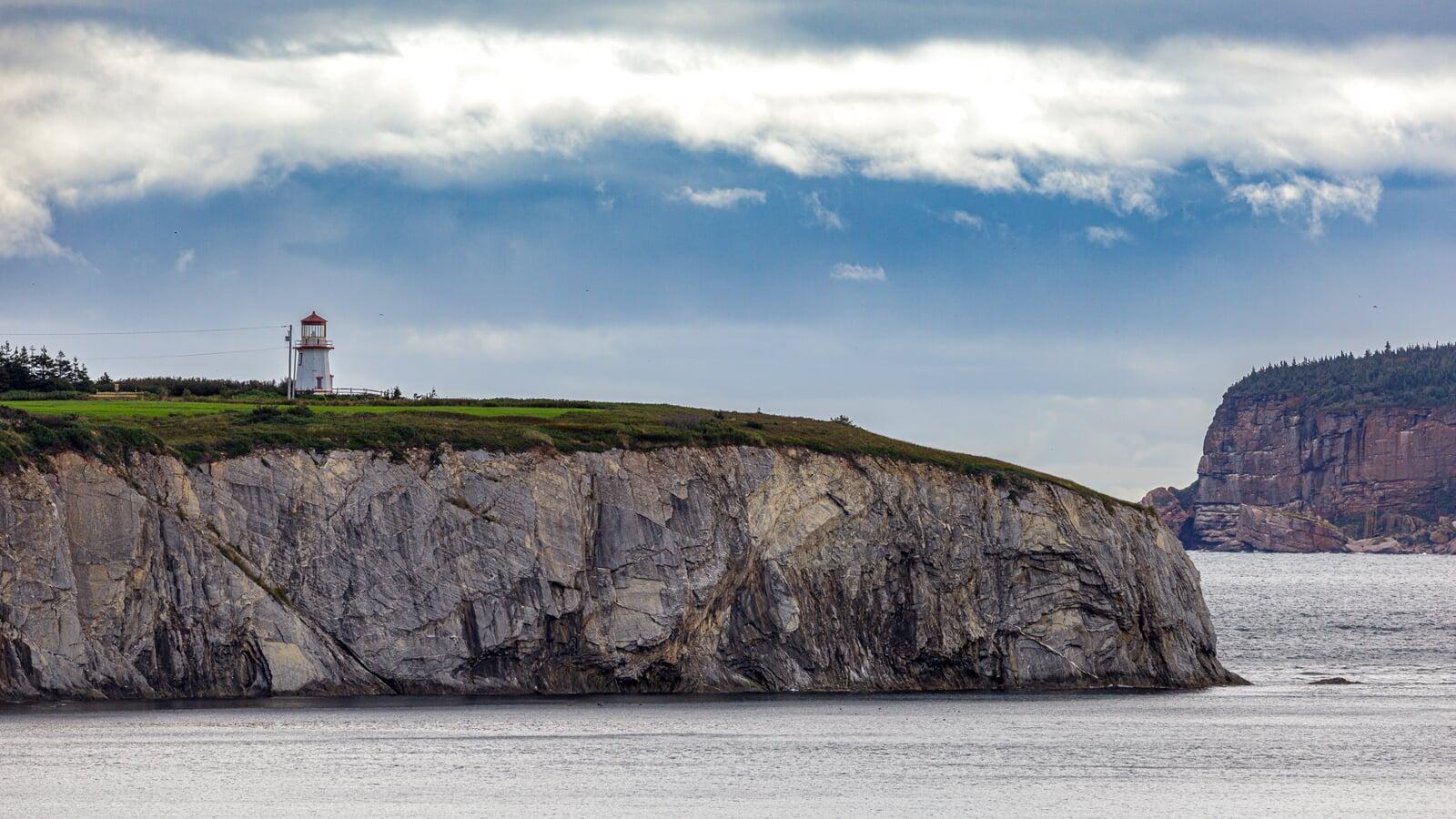 Cap Blanc lighthouse in Gaspesie, Quebec, Canada