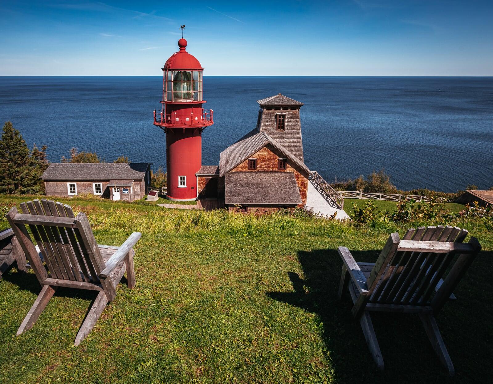 Pointe-à-la-Renommée Lighthouse in Gaspesie, Quebec, Canada