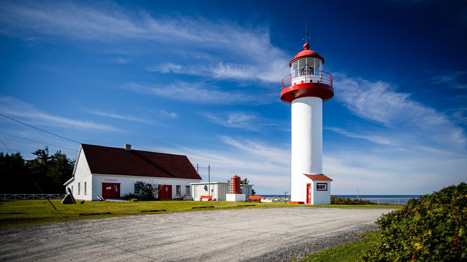 Cap de la Madeleine lighthouse in Gaspesie, Quebec, Canada